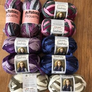 Red heart and Patons yarns